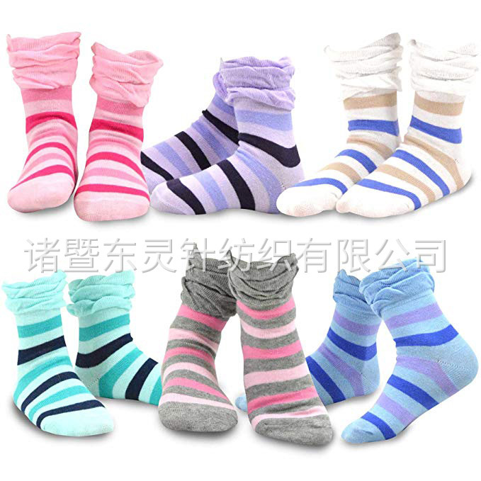 Dongling Girl's Cotton Round Neck Basic Stockings, 7 Pairs