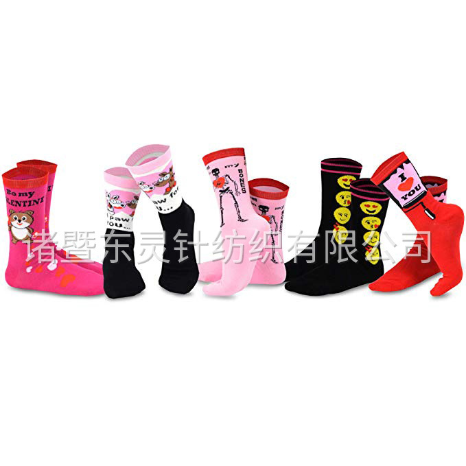 東(dōng)靈 情人(rén)節 LOVE 女(nǚ)式船(chuán)襪5雙裝