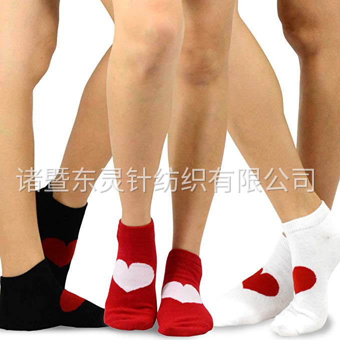 東(dōng)靈 情人(rén)節 LOVE 女(nǚ)式船(chuán)襪5雙裝