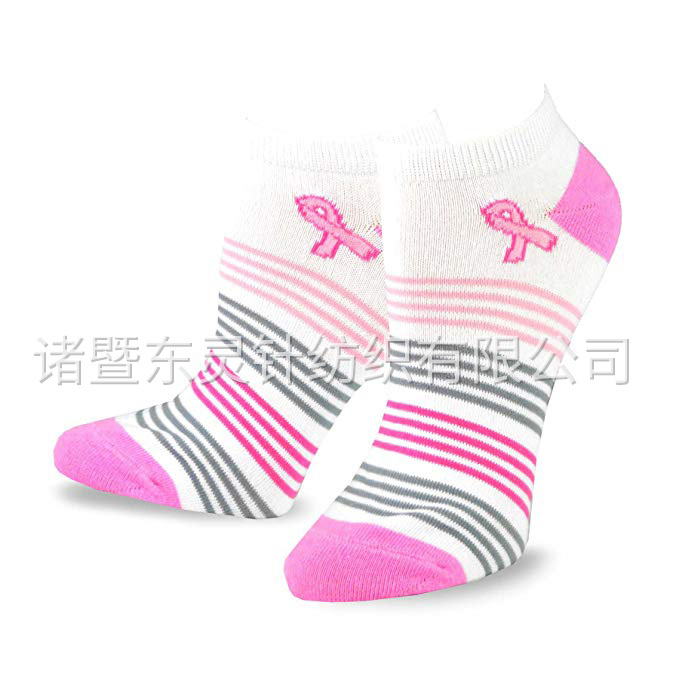 Dongling Lady Pink Ribbon Breast Cancer Cotton Socks