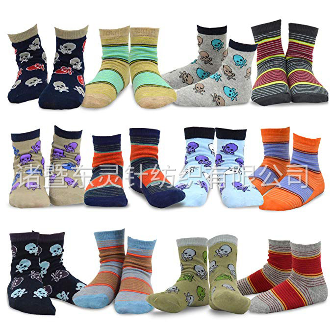 東(dōng)靈 男(nán)童棉質趣味短(duǎn)襪 12 雙裝